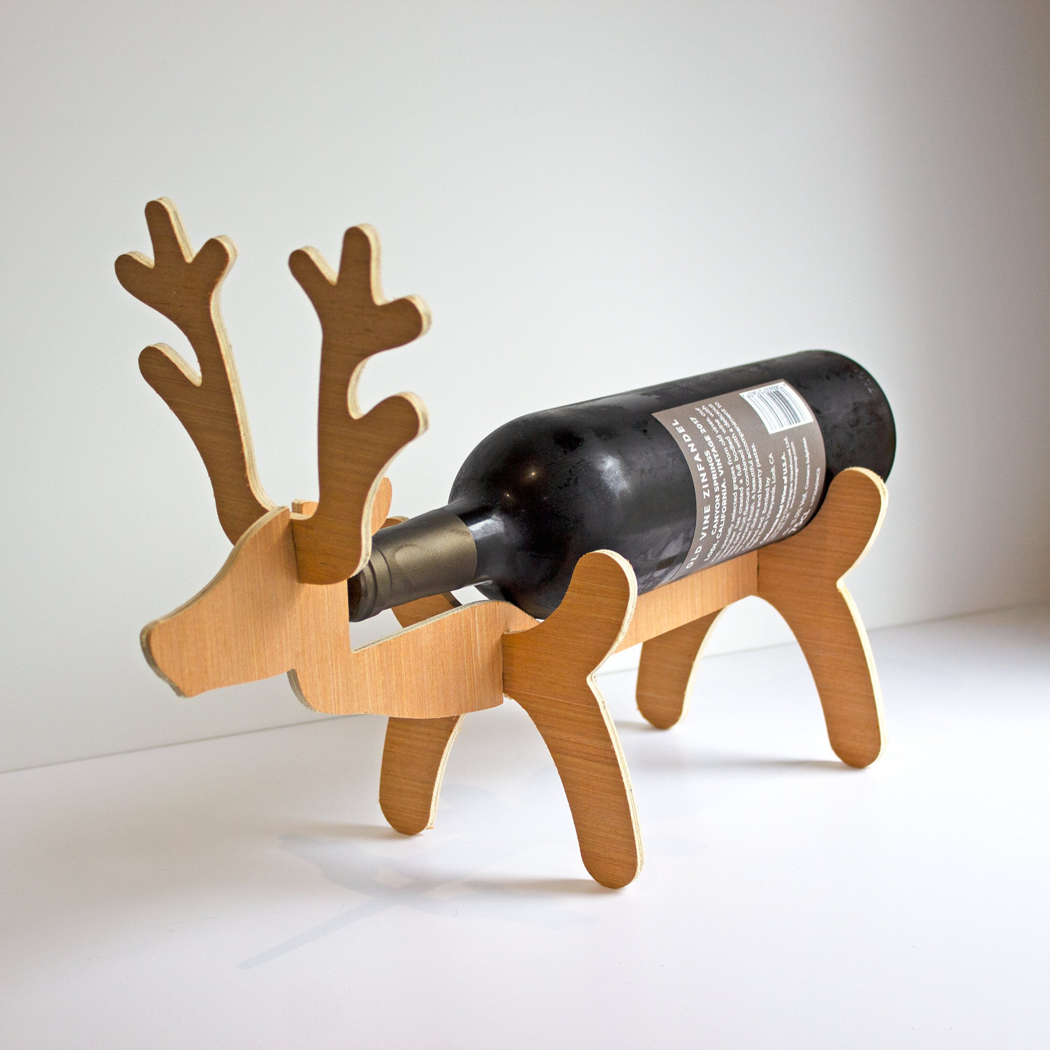 Reindeer Wine Bottle Holder Christmas Wine Rack Wooden Etsy