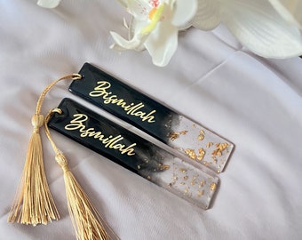 Elegant Islamic “Bismillah” bookmark in English Calligraphy | Gift | Eid Gift | Quran Bookmark |