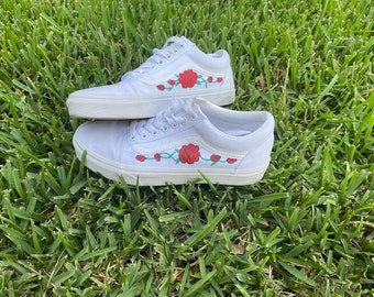 vans red roses old skool