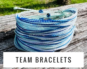 Custom Team Bracelets Pura Vida Style Bracelet/Anklet String Bracelet  Adjustable Waterproof Bracelet Puravida |Fundraiser Bracelet