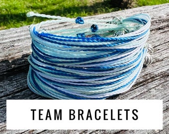 Custom Team Bracelets | Pura Vida Style Bracelet/Anklet | String Bracelet | Adjustable | Waterproof Bracelet | Puravida |Fundraiser Bracelet
