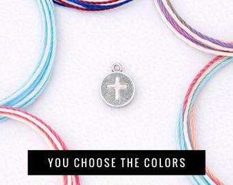 Cross Bracelet – Custom Pura Vida Style Adjustable Christian Jewelry, Faith Gift for Her