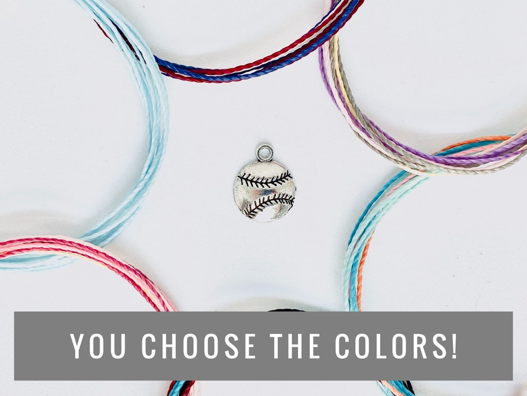 Baseball/softball Custom Pura Vida Style Bracelet/anklet String Bracelet  Adjustable Bracelet Waterproof Bracelet Handmade Bracelet