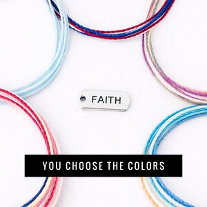 Faith Bracelet – Custom Pura Vida Style Adjustable Inspirational Jewelry, Christian Gift for Her
