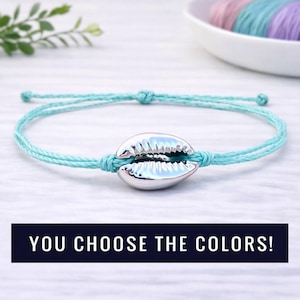 Cowrie Shell Bracelet – Pura Vida Style Adjustable Beach & Ocean Jewelry, Gift for Beach Lover