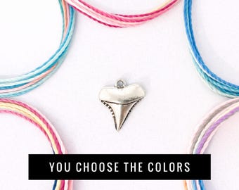 Shark Tooth Bracelet – Custom Waterproof String Jewelry, Beach Surf Style