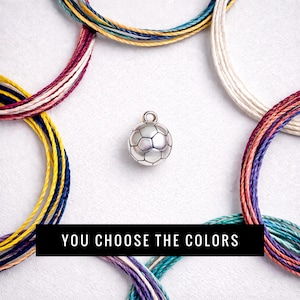 Soccer Ball Bracelet – Custom Pura Vida Style Adjustable Sports Jewelry, Gift for Soccer Player or Fan or Team