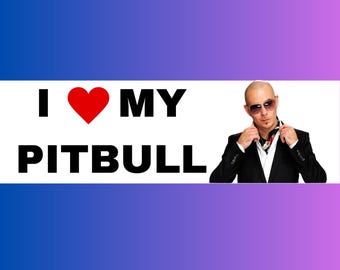 Aimant pour pare-chocs J'aime mon Pitbull, cadeau drôle d'amant de Pitbull
