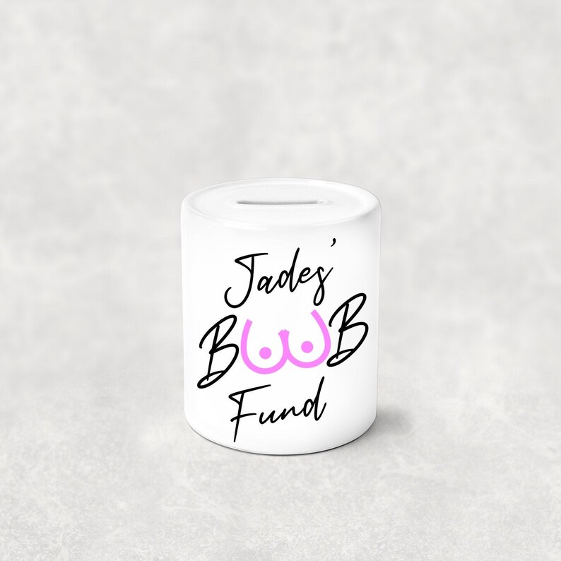 Personalised Boob Job Fund Money Box Gift Savings Piggy Bank Etsy