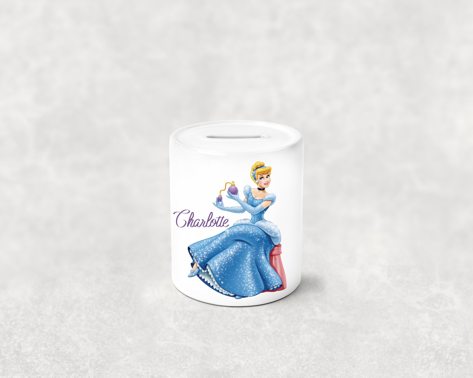 Personalised Disney Princess Money Box Gift Savings Piggy Bank Etsy