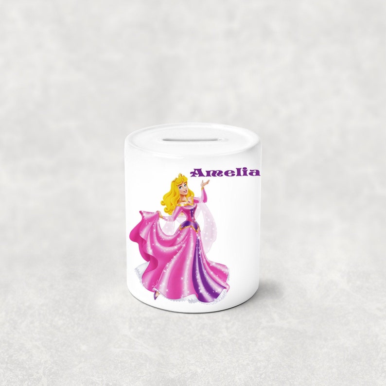 Personalised Disney Princess Money Box Gift Saving Piggy Bank Etsy
