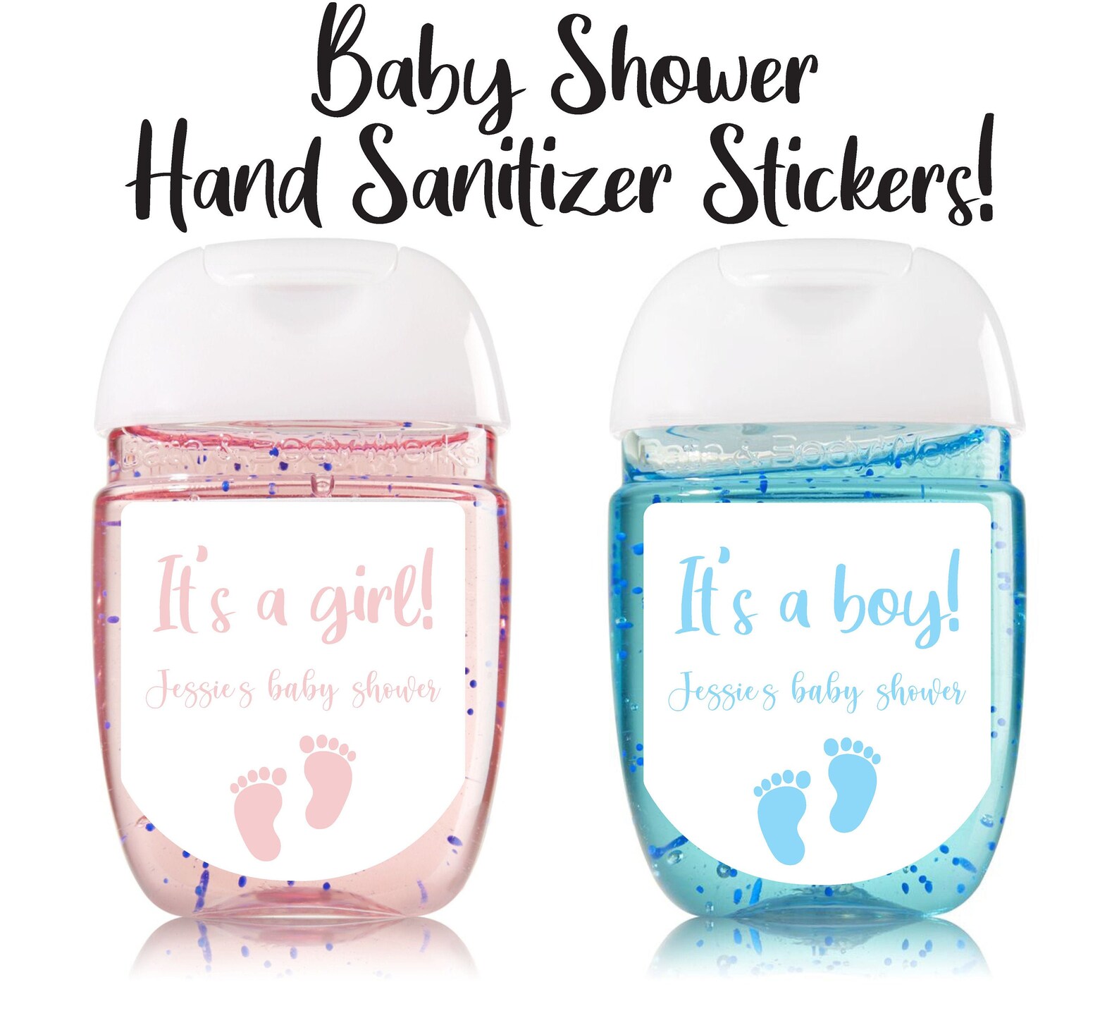 Set of 30 Personalized Labels Pink Girl Blue Boy Gender Etsy