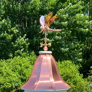 Octagon Dovecote Birdhouse with Mini Dragonfly Weathervane