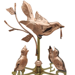 Small Mother Bird and Chicks Weathervane