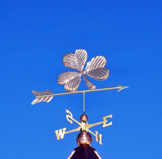 Shamrock Copper Weathervane: Irish Clover, Multiple Finishes