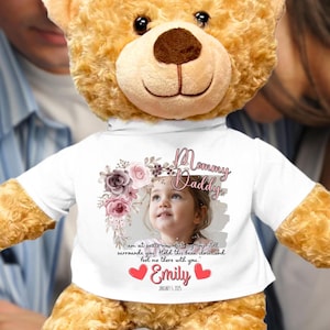 Loss of Child Personalized Photo Memory Teddy Bear, Passed Away Son Daughter Sympathy Cancer Gift, Keepsake Remembrance Grieving Mom Dad