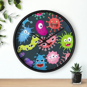 Microbiology Wall Clock, Lab Week Gift, Medical Lab Science, PhD Grad Gift, Research, Science Teacher Gift, Women in Science Gift, Lab Tech