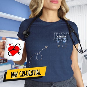 RN Nurse Personalized Coquette Shirt, Nurse Week Appreciation Graduation Gift, New Future Nursing Student Tee, Cute Registered Nurse Tshirt