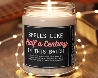 50th Birthday Gift for Women, Funny Bestfriend 50th Birthday Gift Candle, Boss Coworker Birthday Gift, Mom Sister 50th Birthday Gift Candle