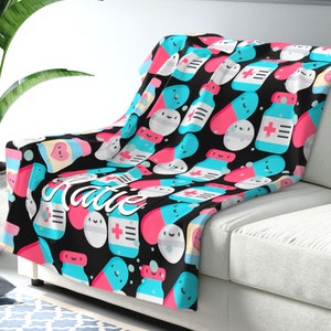 Personalized Pharmacy Blanket, Pharmacist Gift, Pharmacy Tech Blanket, Pharmacy Student Graduation Gift, Pharmacy Gift, Pharmacy Blanket