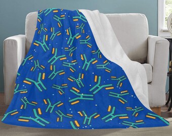 ANTIBODY IMMUNOLOGY BLANKET, Lab Week, Medical Lab Science, Researcher Gift, Science Teacher Blanket, Science Mom Gift, Scientist Blanket