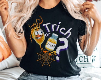 TRICH OR TREAT Shirt, Microbiology Shirt, Halloween Shirt, Public Health, Medical Lab Science, Science Shirt, Science Teacher Shirt,Lab Nerd