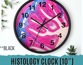 Customizable Histology Clock, Histology Gift, Histotech Gift, Pathology Gift, Medical Lab Science Gift, Lab Week Gift, Doctor Day Gift