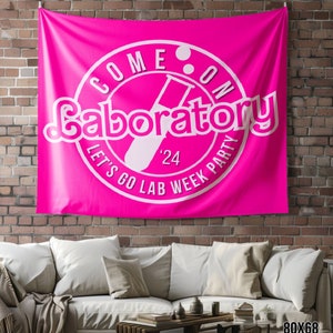 LAB WEEK 2024 Pink Party Wall Banner, Medical Lab Science Gift, Lab Scientist, Lab Tech, Phlebotomy, Pathology, Blood Bank, Microbiology