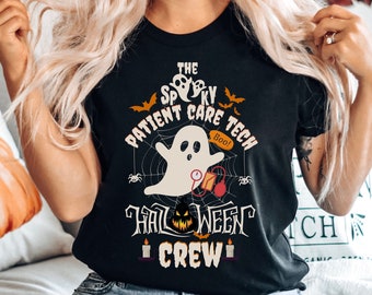 Spooky Patient Care Tech Halloween Crew Shirt,  PCT Shirt, Nursing Shirt, PCT Gift, Cute Fall Shirt, Spooky Season Shirt, CNA Shirt