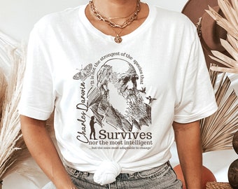 CHARLES DARWIN Shirt, Evolution Shirt, Science Teacher Shirt, Biology Student Shirt, Famous Scientist Shirt, Ecology Shirt, Biologist Shirt