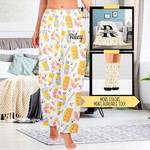 Personalized Pharmacy PJ Pants, Pharmacy Tech Pajama Graduation Gift, Pharmacist Lounge Pants, Pharmacy Assistant Christmas Blanket Gift