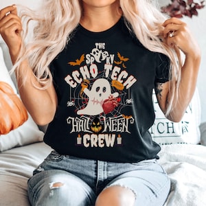 Spooky Echo Tech Halloween Group Shirt, Cardiology Shirts, Fall Echo Technician Shirt, Halloween Cardiac Gift, Cardiology Technician Shirt