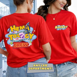 Hematology Personalized Lab Week Shirt, Medical Lab Science Gift,  Blood Bank, Pathology, Microbiology, Cytology, Chemistry, Histology Shirt
