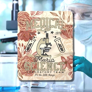 Personalized Lab Blanket, Medical Lab Science, Lab Week Gift, Blood Bank, Pathology, Cytology Gift, Lab Tech Gift, Laboratory Gift, Medtech