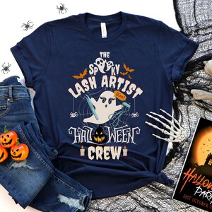 Spooky Lash Artist Halloween Crew Shirt, Group Halloween Shirt, Ghost Shirt, Cosmetology Shirt, Beautician Shirt, Lash Tech Gift