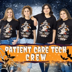 Spooky Patient Care Tech Halloween Crew Shirt,  PCT Shirt, Nursing Shirt, PCT Gift, Cute Fall Shirt, Spooky Season Shirt, CNA Shirt