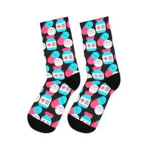 Pharmacy Socks, Pharmacy Tech Socks, Pharmacist Gift, Cute Pharmacy Student Graduation Gift, Pharmacy Mom Socks, Future Pharmacist