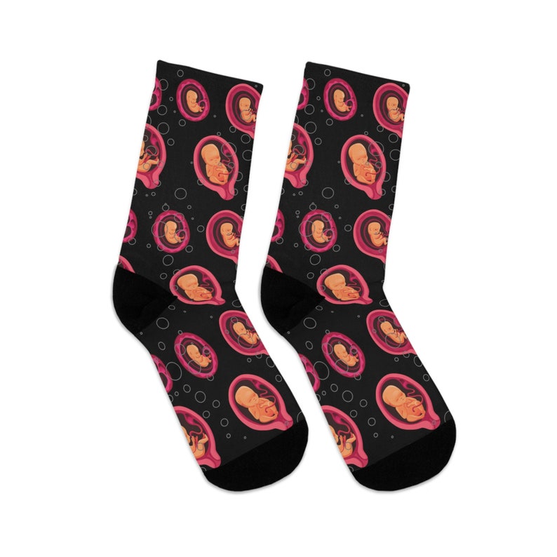 Fetal Development Socks, OBGYN Socks, Medical Student Socks, Midwife Nurse Socks, NICU Nurse Socks, Fertility Doctor Socks, Prolife Gift image 3