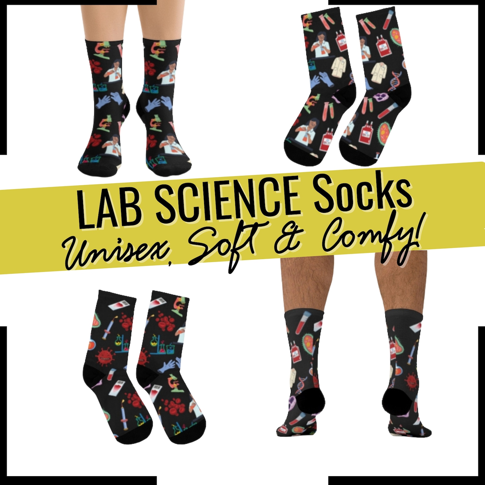 LAB SCIENCE SOCKS Medical Lab Science Socks Lab Tech Etsy