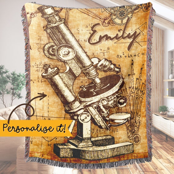 CUSTOM MICROSCOPE WOVEN Blanket Christmas Medical Lab Science Etsy