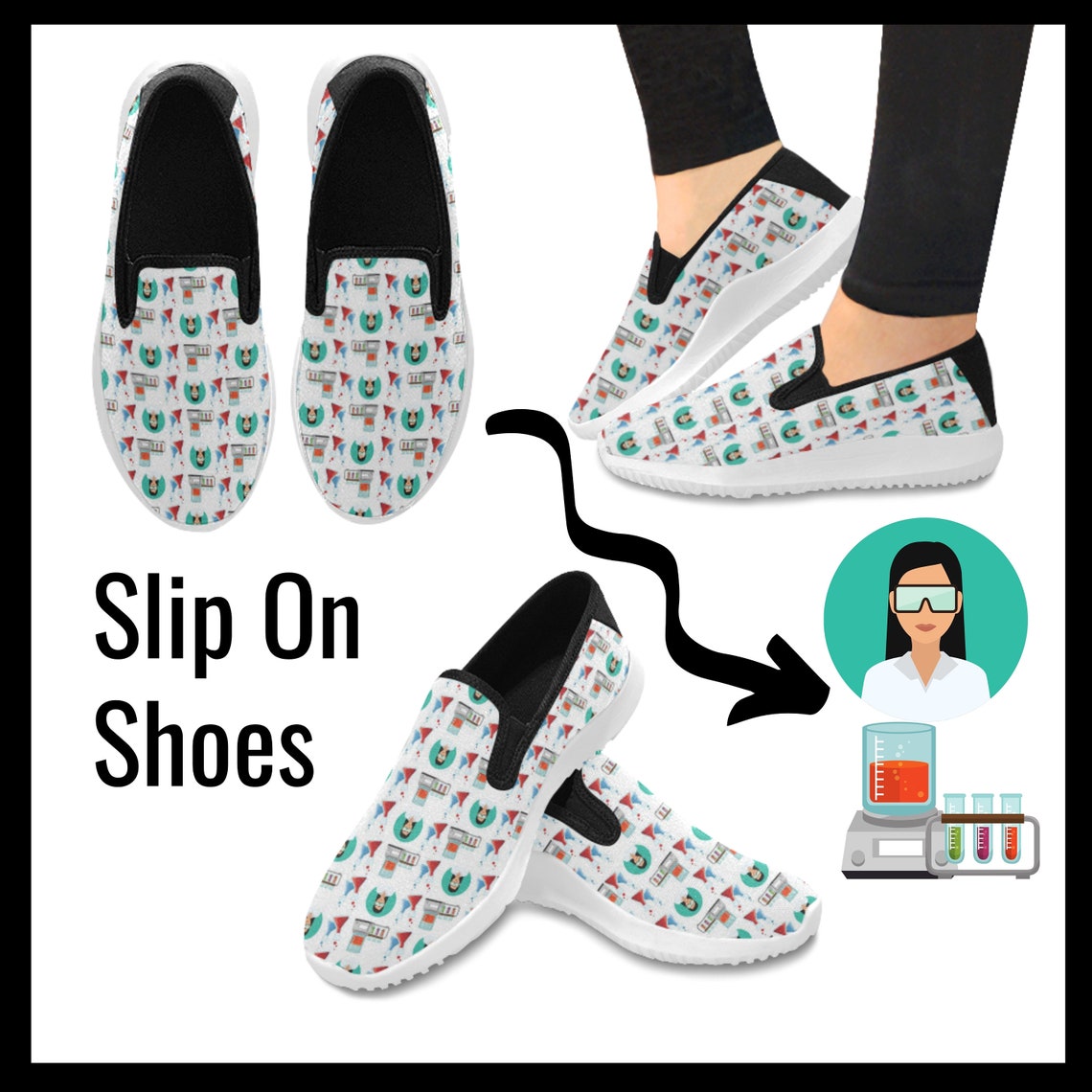 SLIPON SCIENCE Shoes Lab Tech Shoes Science Teacher Shoes Etsy UK