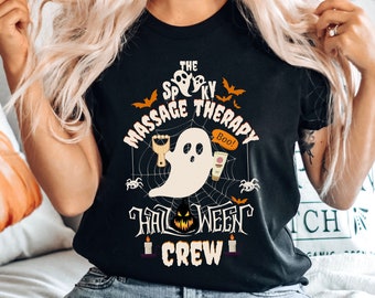 Spooky Massage Therapist Halloween Shirt, Cosmetology Gifts, Beauty School Gifts, Mental Health Fall Shirt, Massage Therapy Fall Tshirt