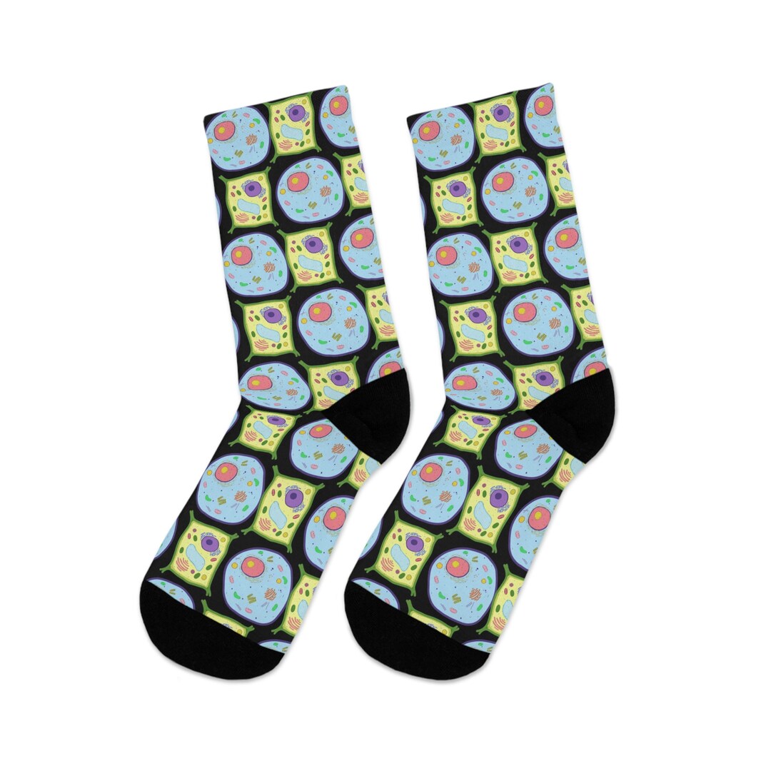 Plant and Animal Cells Socks, Biology Teacher Socks, Plant Mom Socks