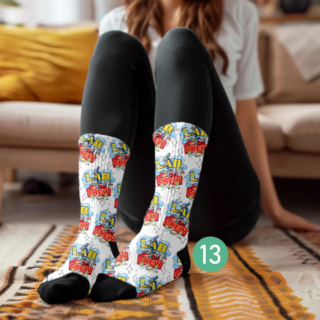 Running Lab Socks LAB CREW Socks, Medical Lab Science Gift, Lab Scientist, Laboratory ...
