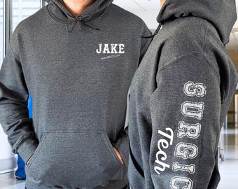 Personalized Surgical Tech Sweatshirt Hoodie, Custom Surgical Technician Graduation Gift, Healthcare Surgical Tech Birthday Sweater Gift