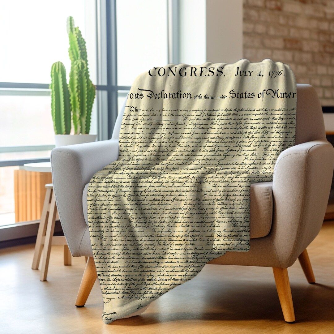 Declaration of US Independence Custom Blanket Patriotic Gift Etsy