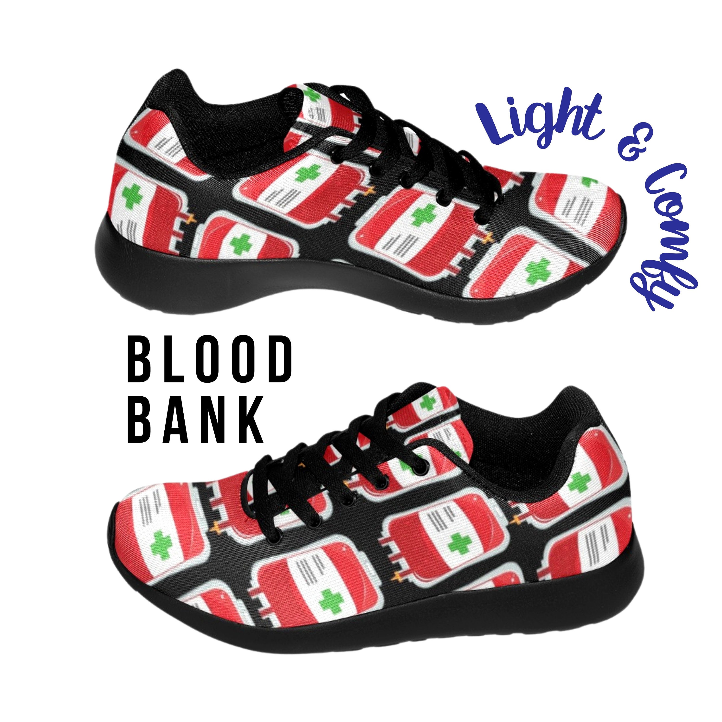 Science Teacher Lab Tech Gift BLOOD BANK Custom Sneakers Unisex Christmas Gift Idea,Lab Week Gift Lab Tech Shoes Cool Med Tech Sneakers