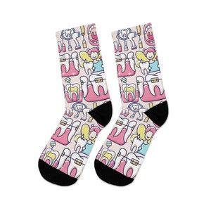 Dentistry Tooth Fairy Socks, Cute Orthodontic Socks, Cute Dental Assistant Socks, Dental Hygienist Socks, Dentistry Student Graduation Socks