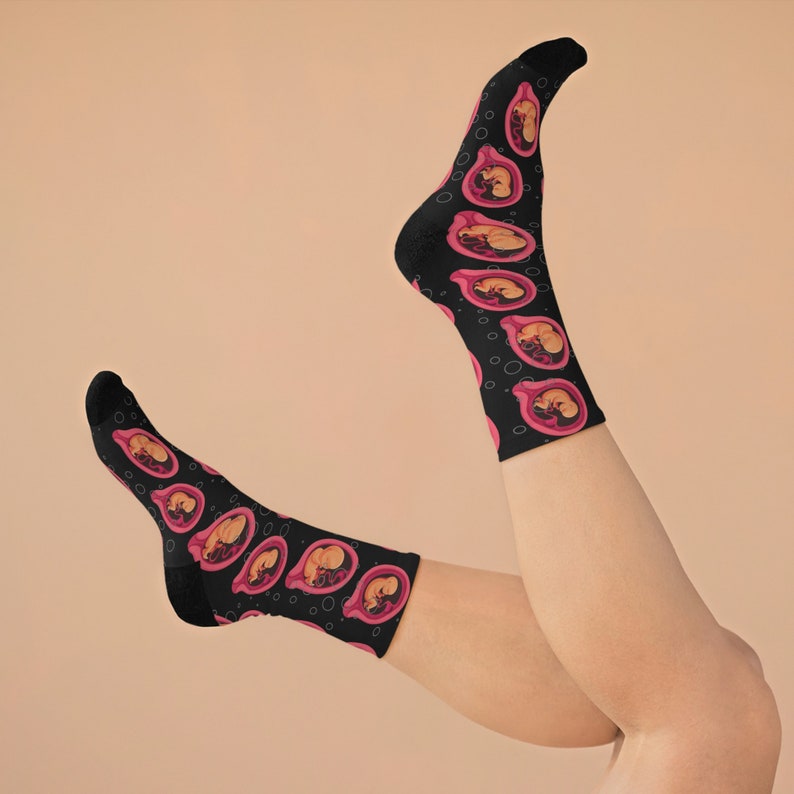 Fetal Development Socks, OBGYN Socks, Medical Student Socks, Midwife Nurse Socks, NICU Nurse Socks, Fertility Doctor Socks, Prolife Gift image 8