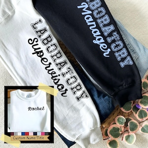 Personalized Lab Leadership Sweatshirt Hoodie, Lab Week Gift, Medical Science Graduation Laboratory Gift, Women in STEM, Scientist Sweater